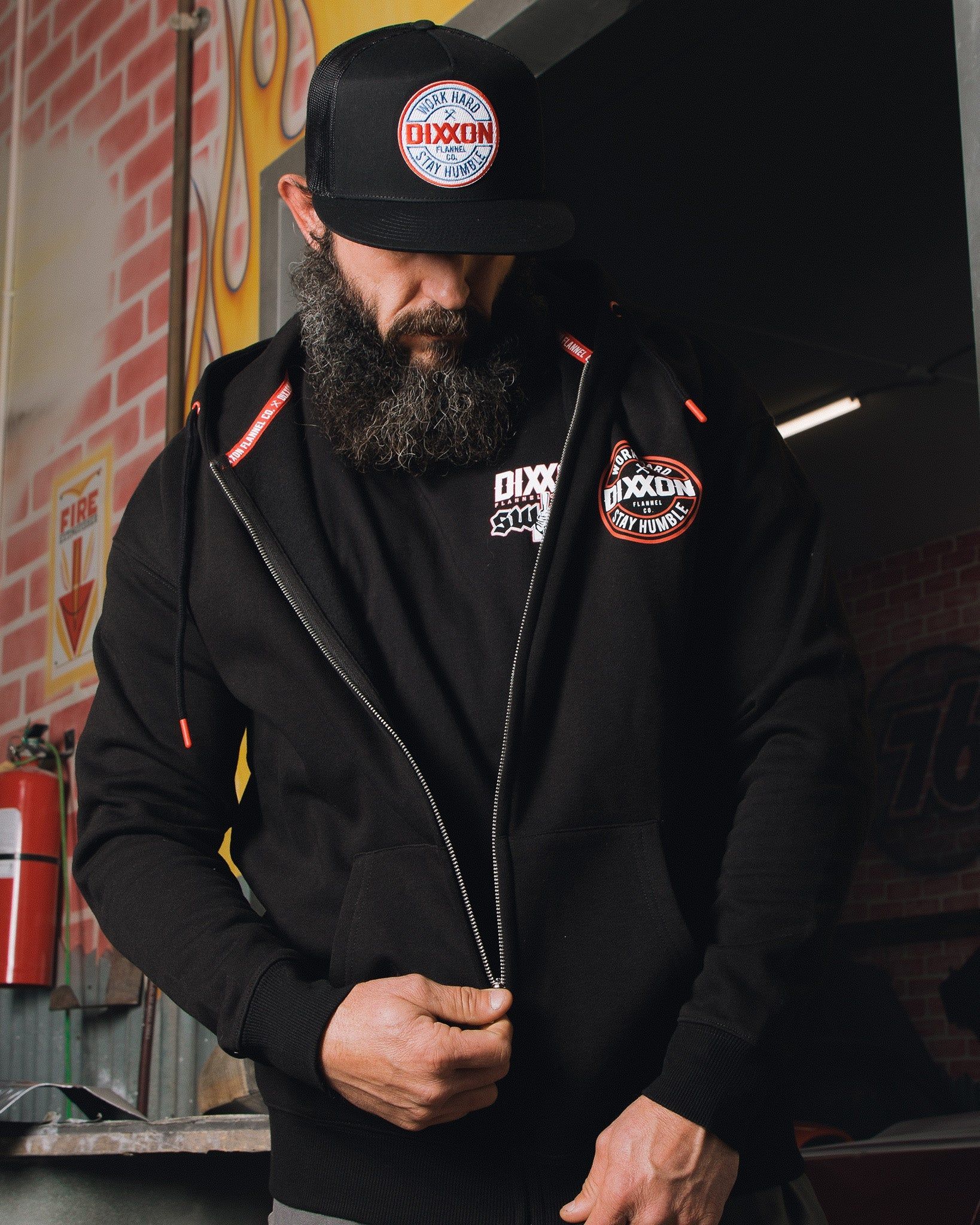 Red Corpo Zip Up - Black sold by Dixxon product image thumbnail 5