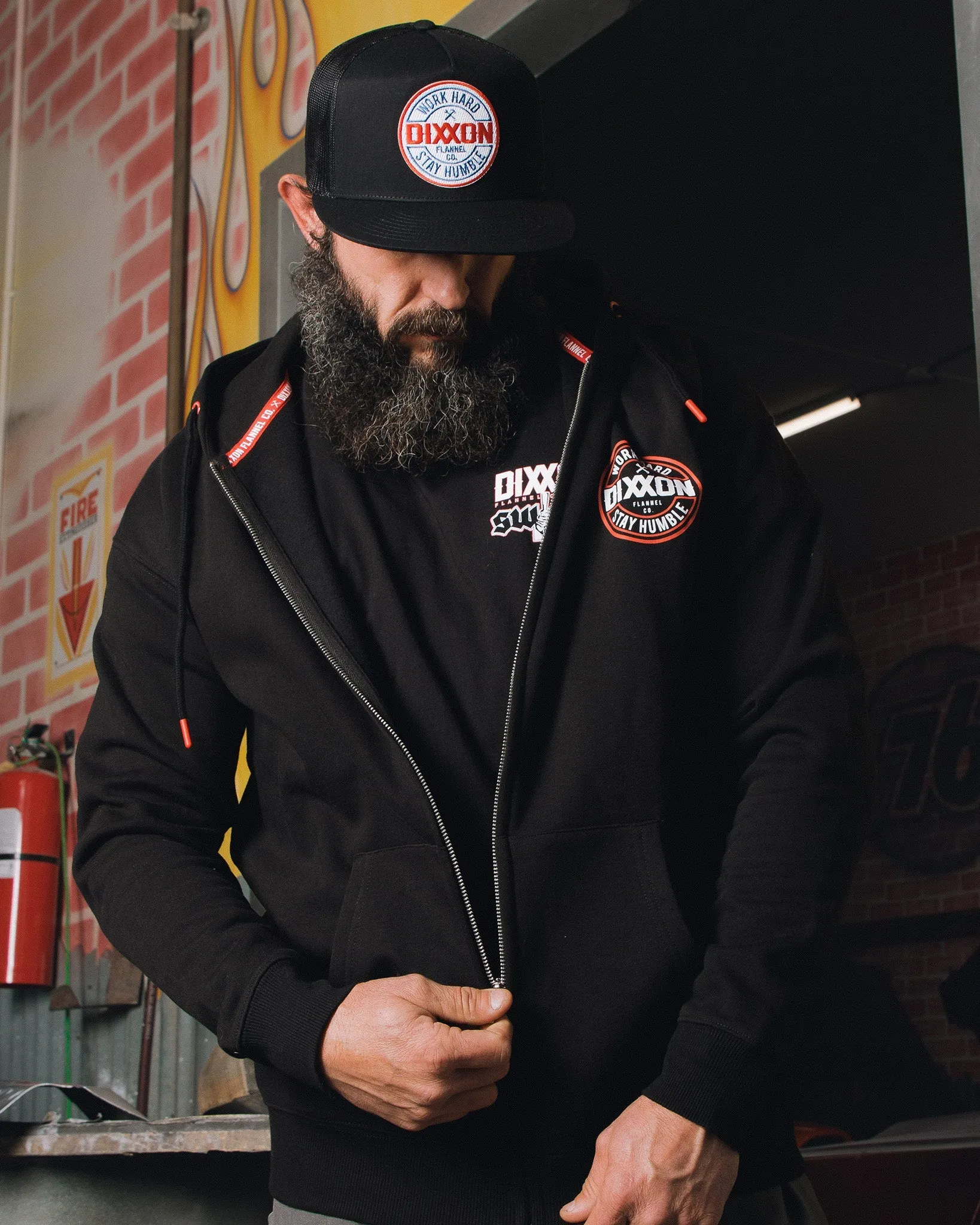 Red Corpo Zip Up Hoodie - Black sold by Dixxon product image thumbnail 5