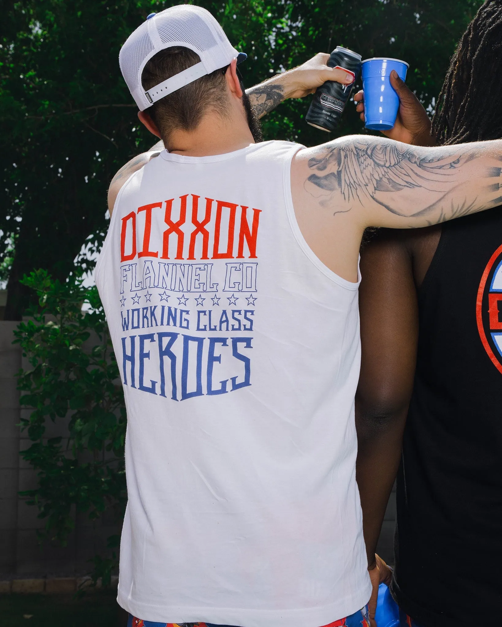 Working Class Heroes Tank - Red, White, & Blue sold by Dixxon
