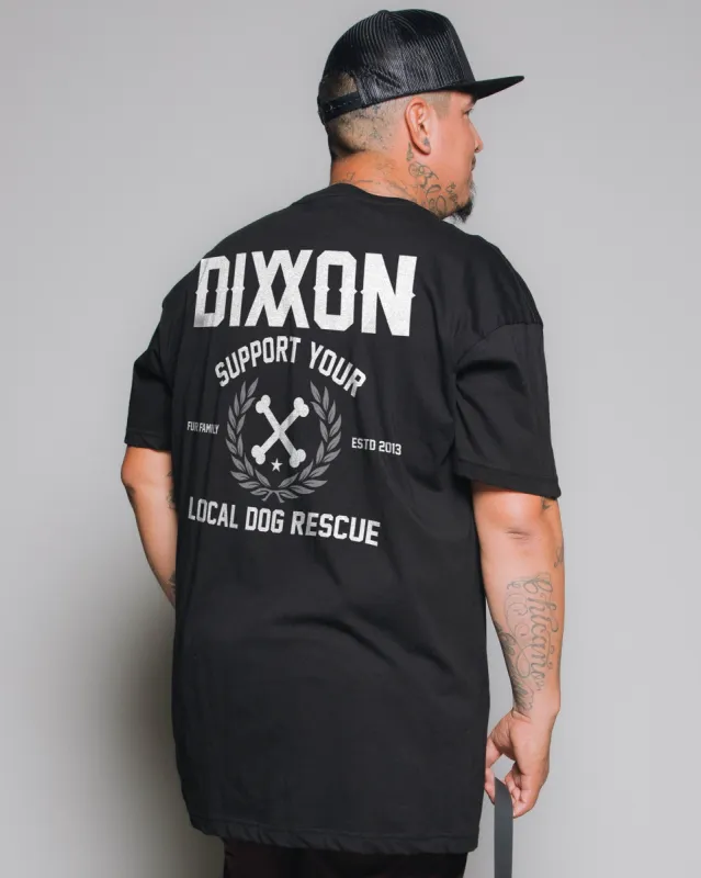 Support Your Local Dog Rescue T-Shirt - Black made by Dixxon
