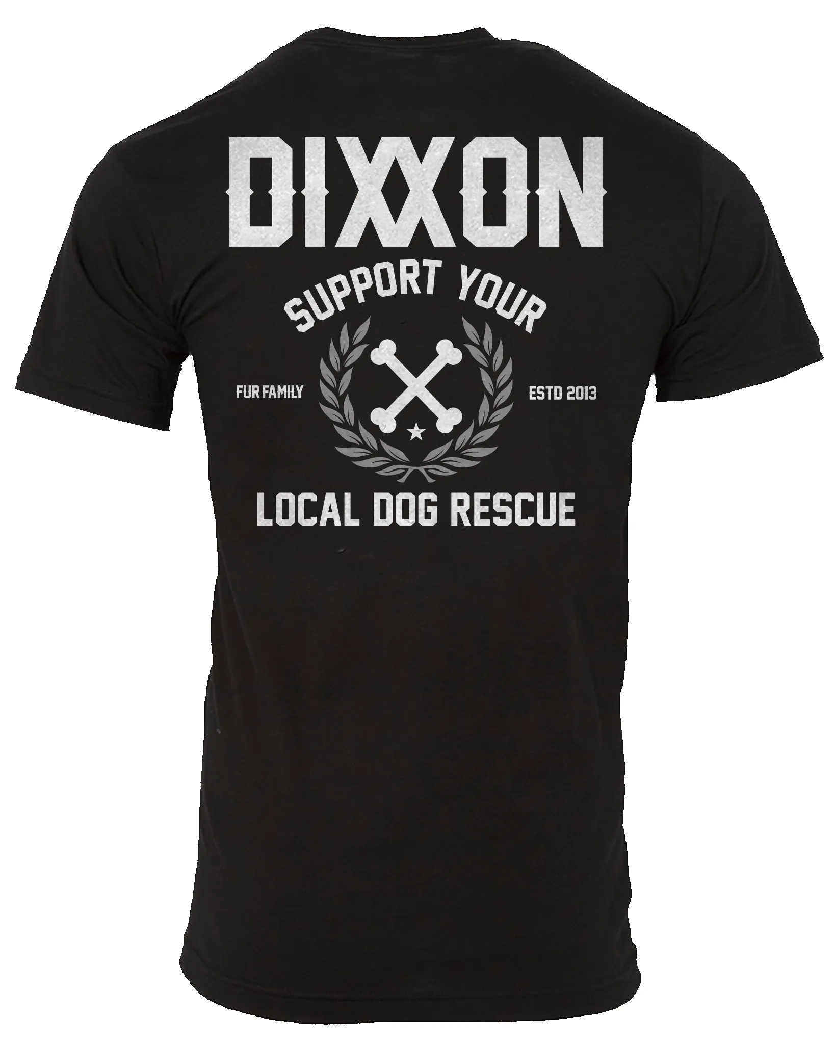 Support Your Local Dog Rescue T-Shirt - Black sold by Dixxon product image thumbnail 2
