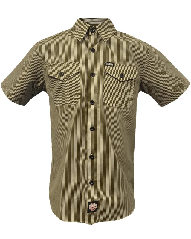 WorkForce Short Sleeve Work Shirt - Khaki & Black sold by Dixxon