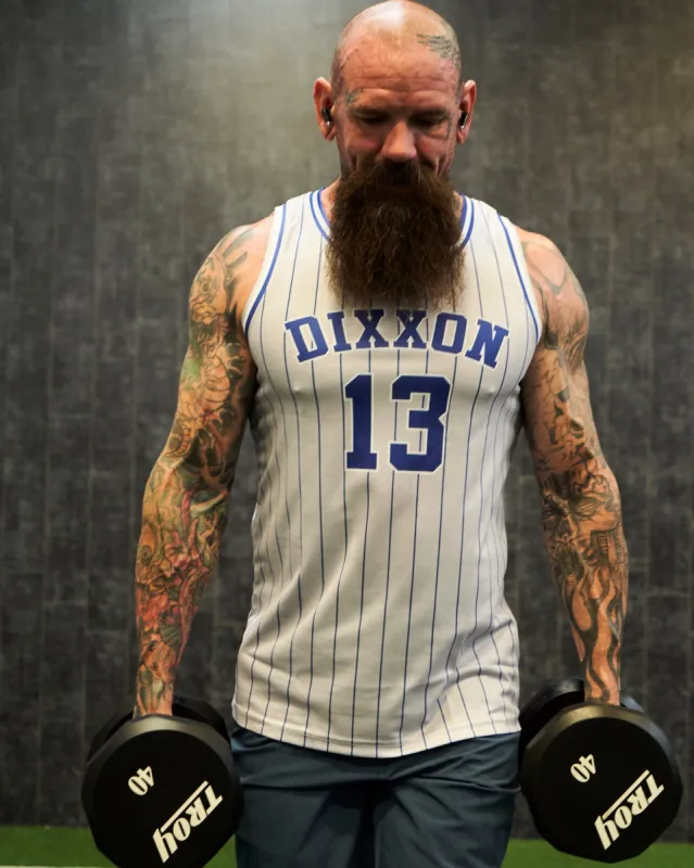 Pinstripe Jersey - Gray, Blue, & White sold by Dixxon