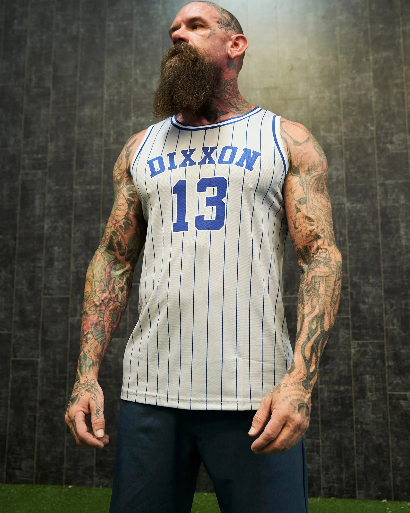 Pinstripe Jersey - Gray, Blue, & White sold by Dixxon product image thumbnail 4