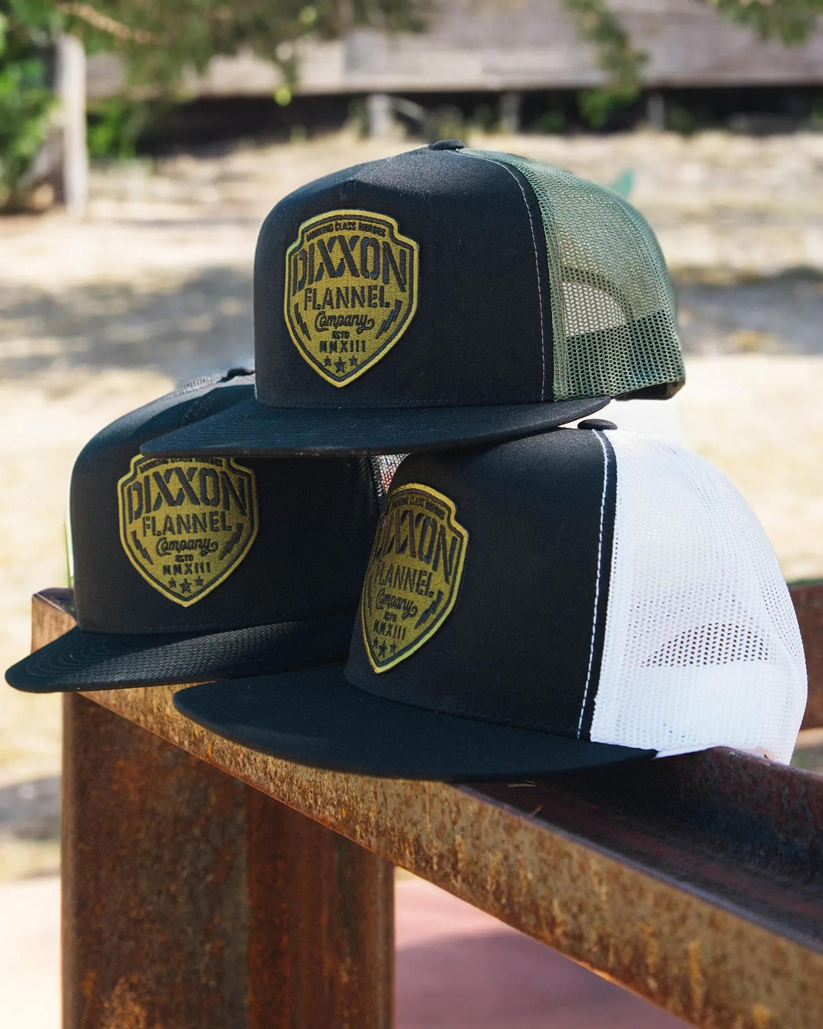 Thundershock Flat Bill Trucker Snapback - O.D. Green & Black sold by Dixxon