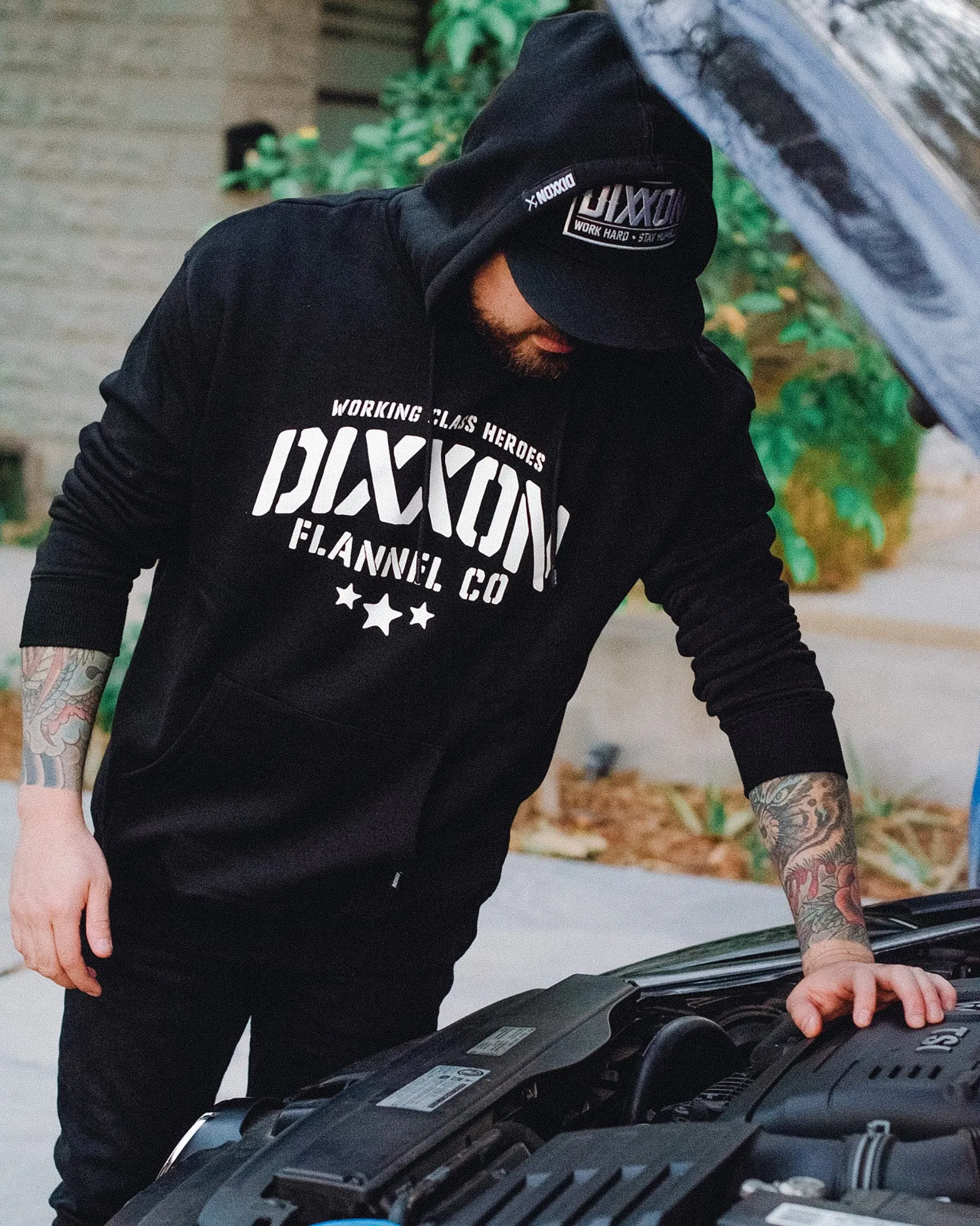 White Stencil Pullover Hoodie - Black sold by Dixxon product image thumbnail 3
