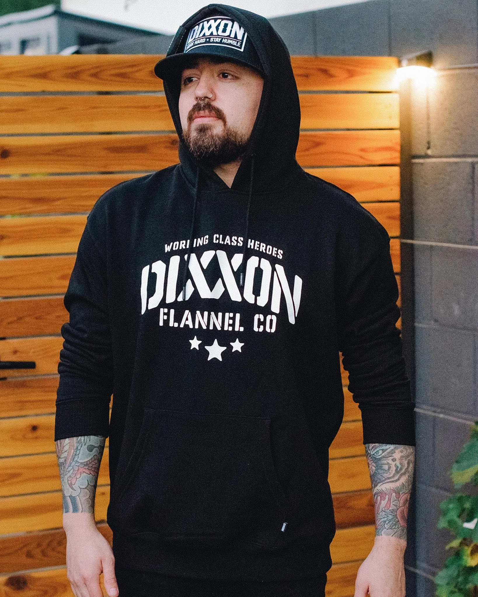 White Stencil Pullover Hoodie - Black sold by Dixxon product image thumbnail 2
