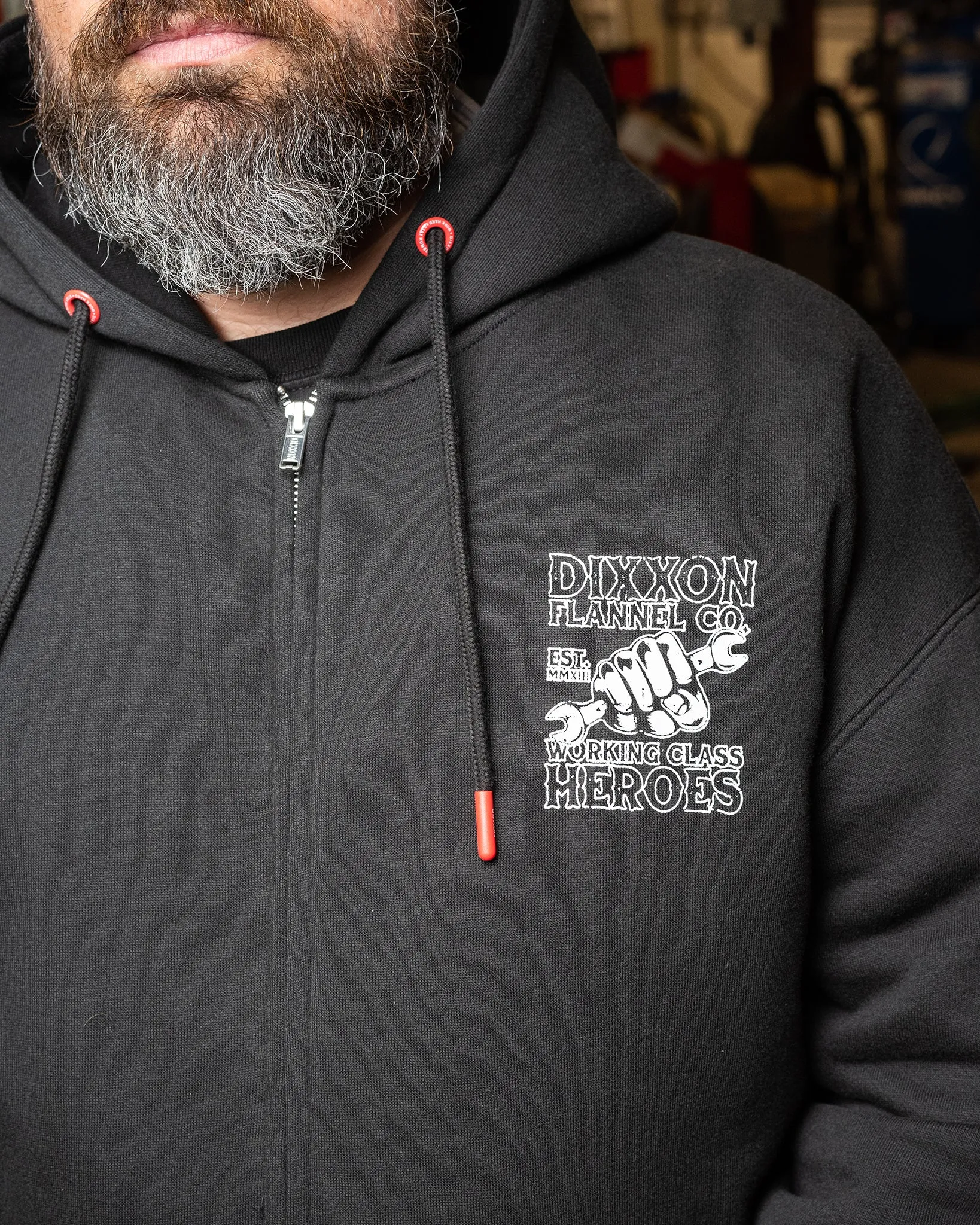 Working Class Fist Zip Up Hoodie - Black sold by Dixxon product image thumbnail 4