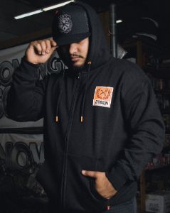 Orange Box Crest Zip Up - Black sold by Dixxon