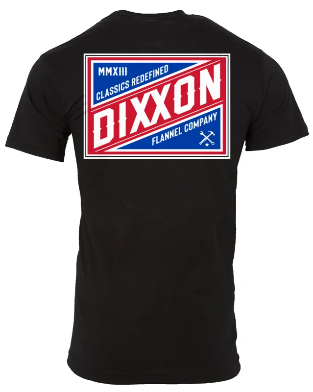 Red, White, & Blue Classic Billboard T-Shirt - Black sold by Dixxon