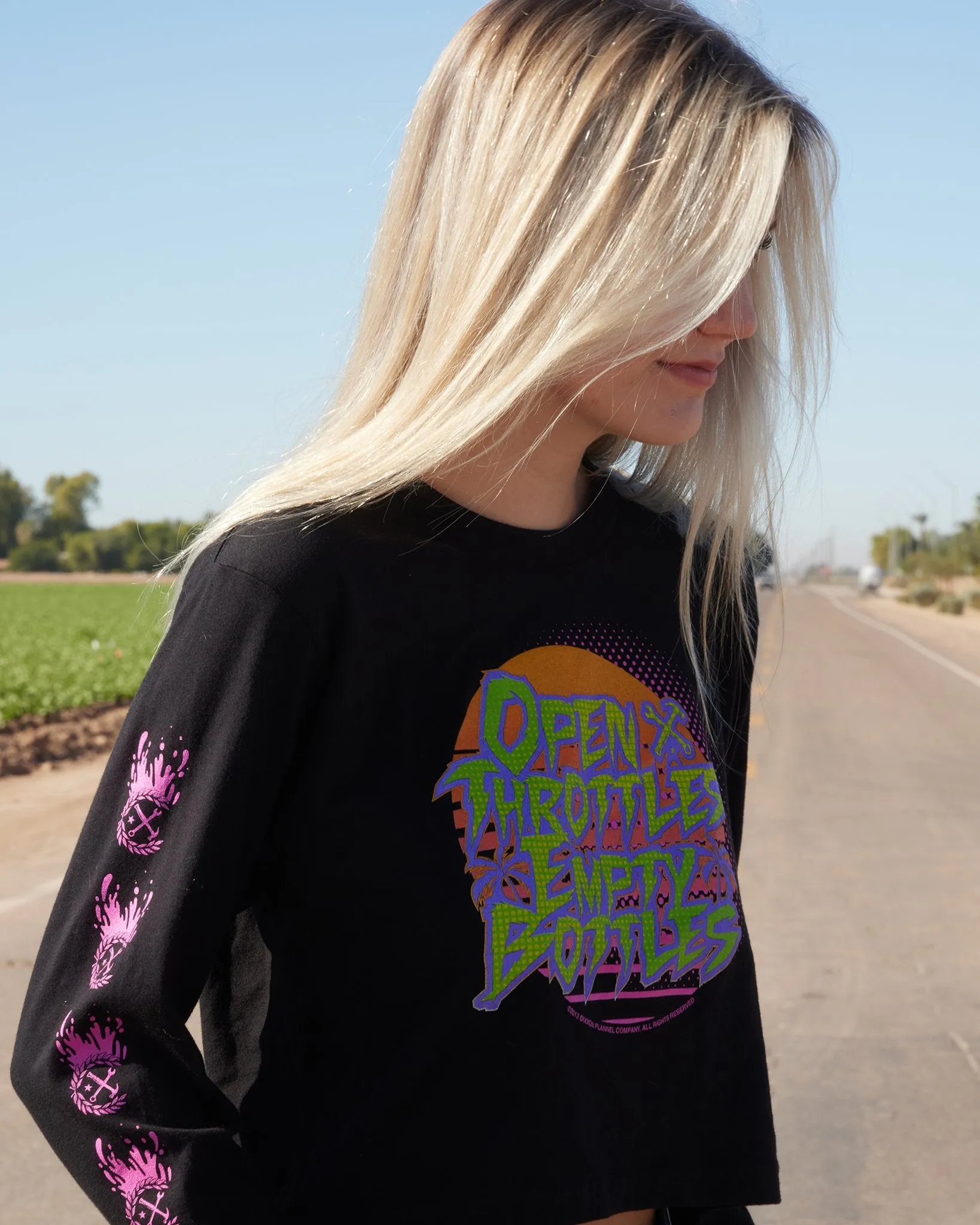 Women's Open Throttles Long Sleeve Crop Top sold by Dixxon product image thumbnail 4