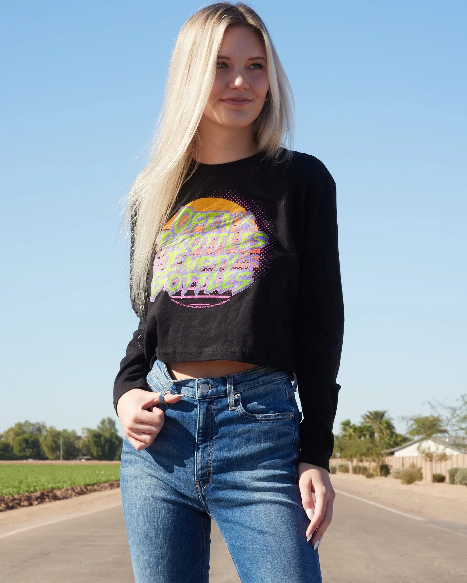 Women's Open Throttles Long Sleeve Crop Top sold by Dixxon product image thumbnail 5