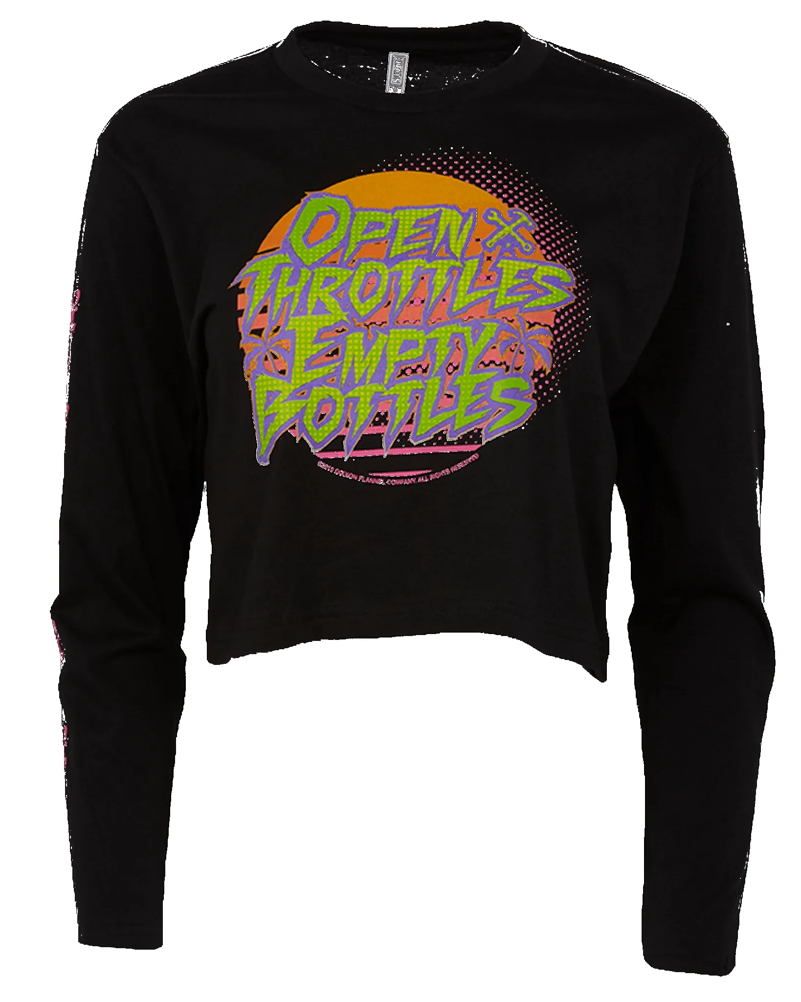 Women's Open Throttles Long Sleeve Crop Top sold by Dixxon product image thumbnail 2