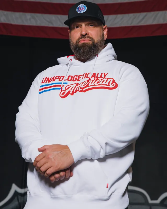 Unapologetically American Pullover Hoodie - White sold by Dixxon