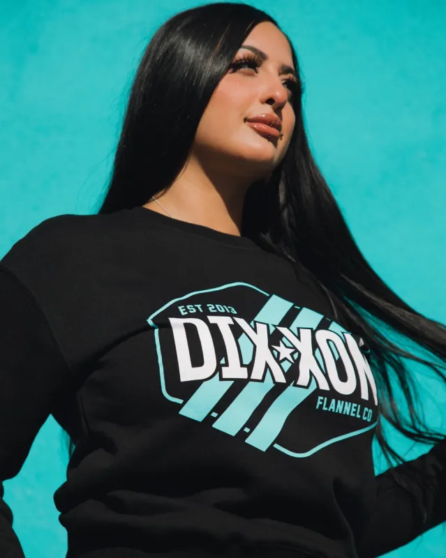 Women's Tiffany Stripes Crewneck Sweatshirt - Black sold by Dixxon