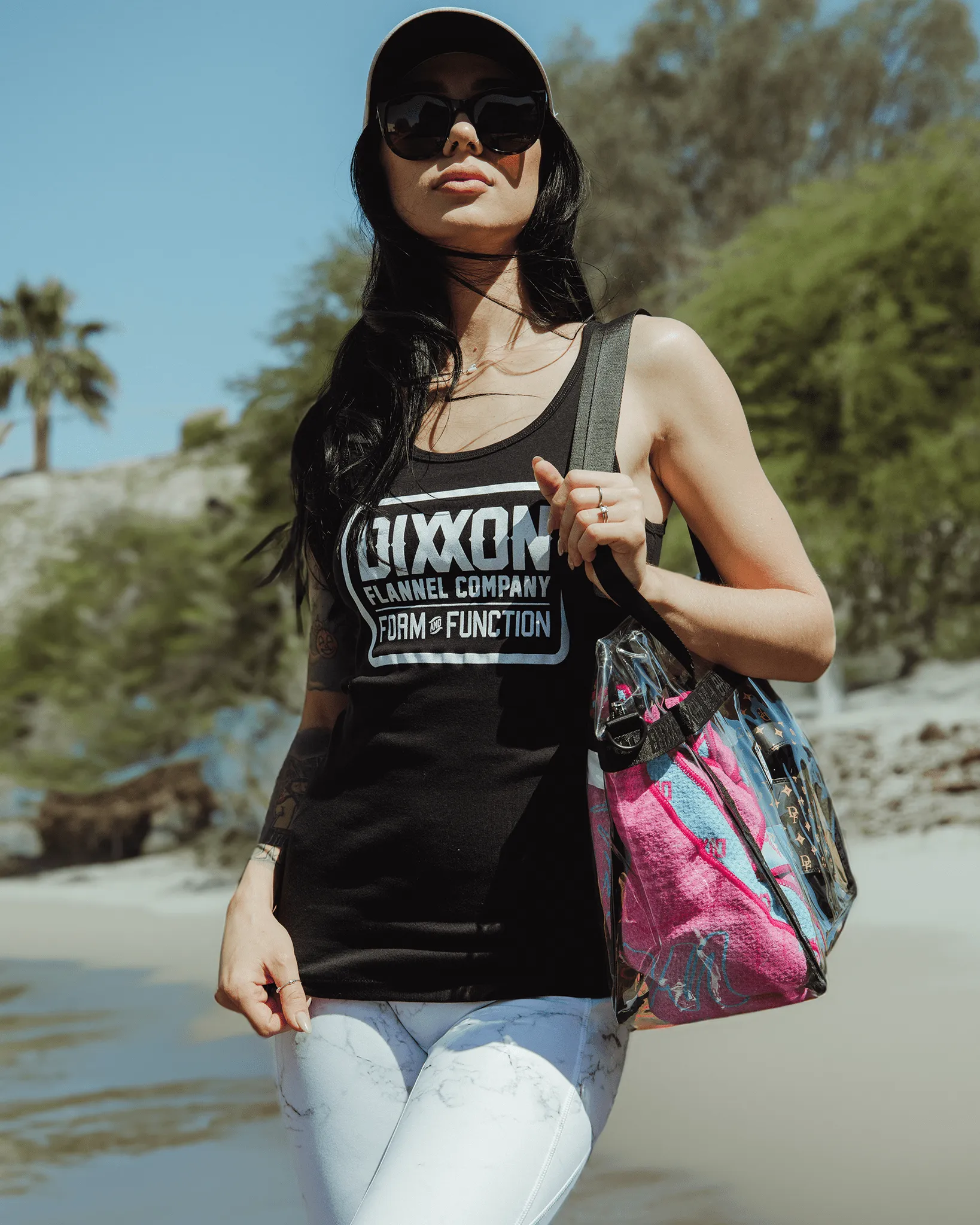 Women's White Classic Logo Fitted Tank - Black sold by Dixxon product image thumbnail 2