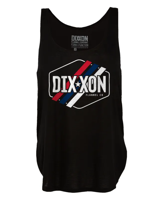 Women's Patriotic Stripes Flowy Tank sold by Dixxon