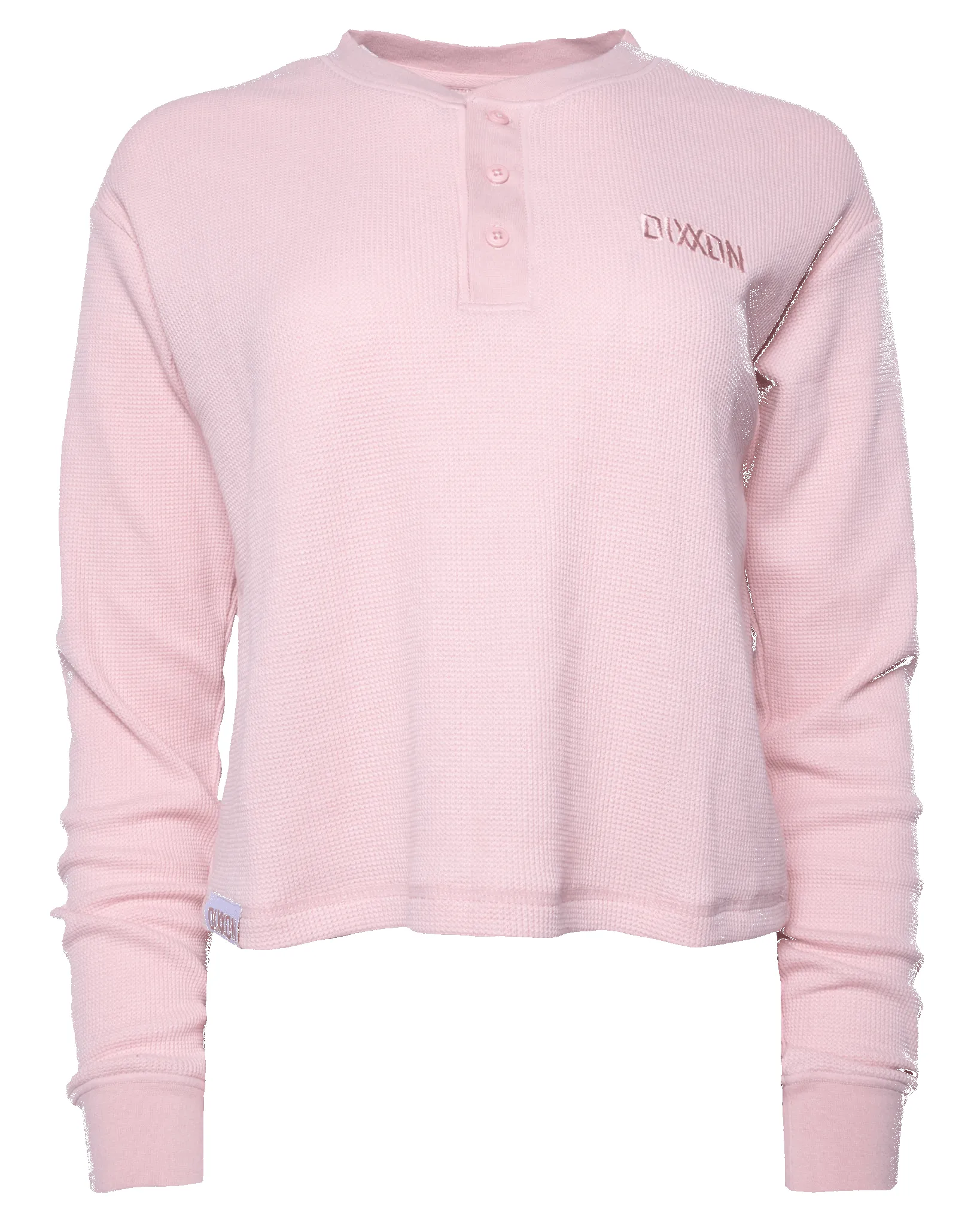 Women's Waffle Knit Long Sleeve Crop Tee - Blush sold by Dixxon product image thumbnail 2
