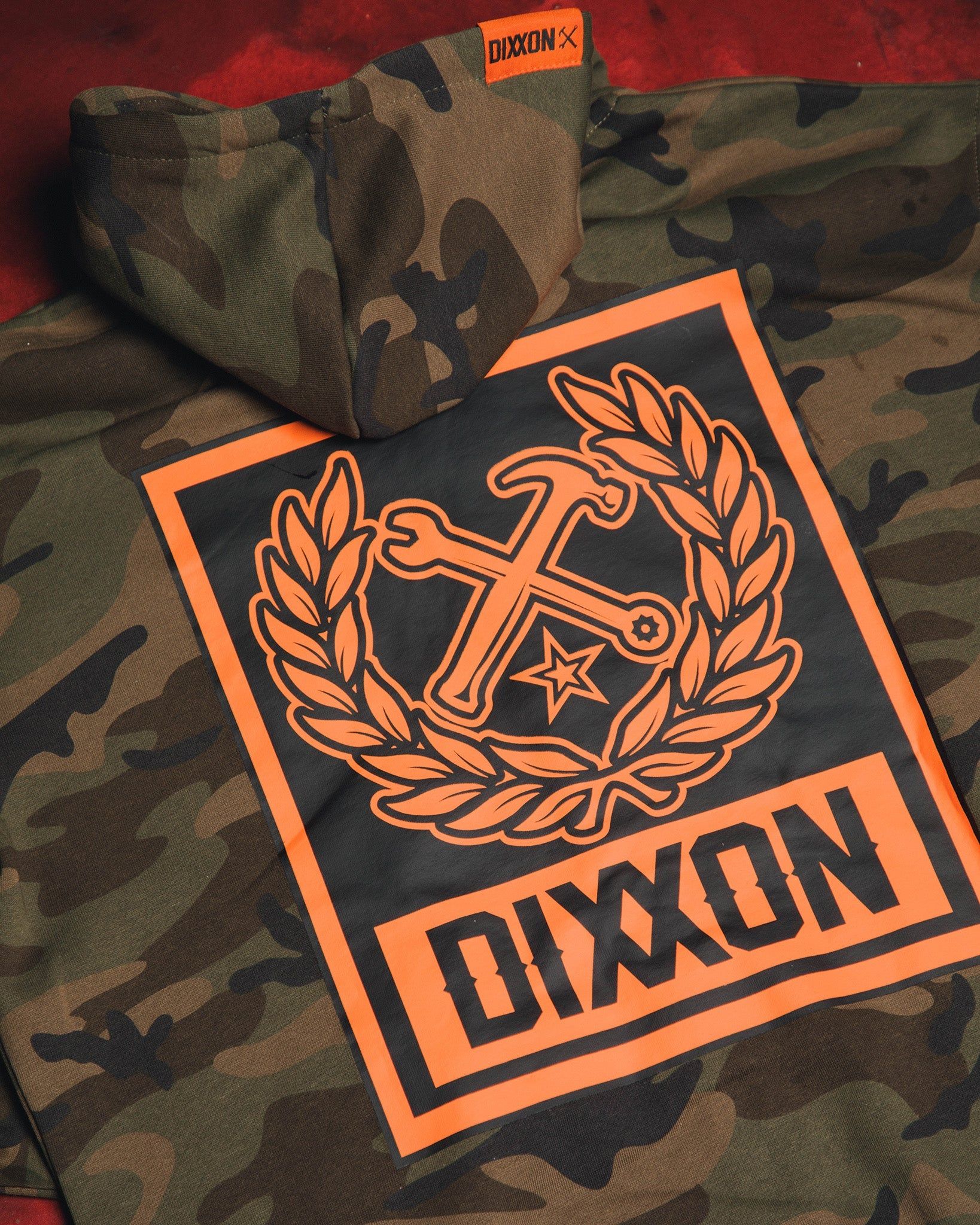 Orange Box Crest Zip Up - Camo sold by Dixxon