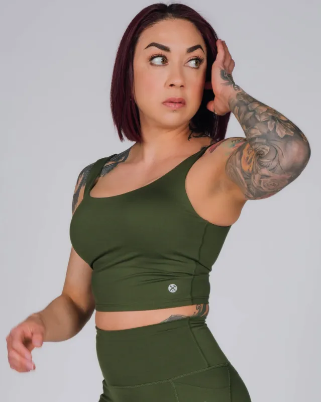 Women's Classic Crop Top - O.D. Green sold by Dixxon