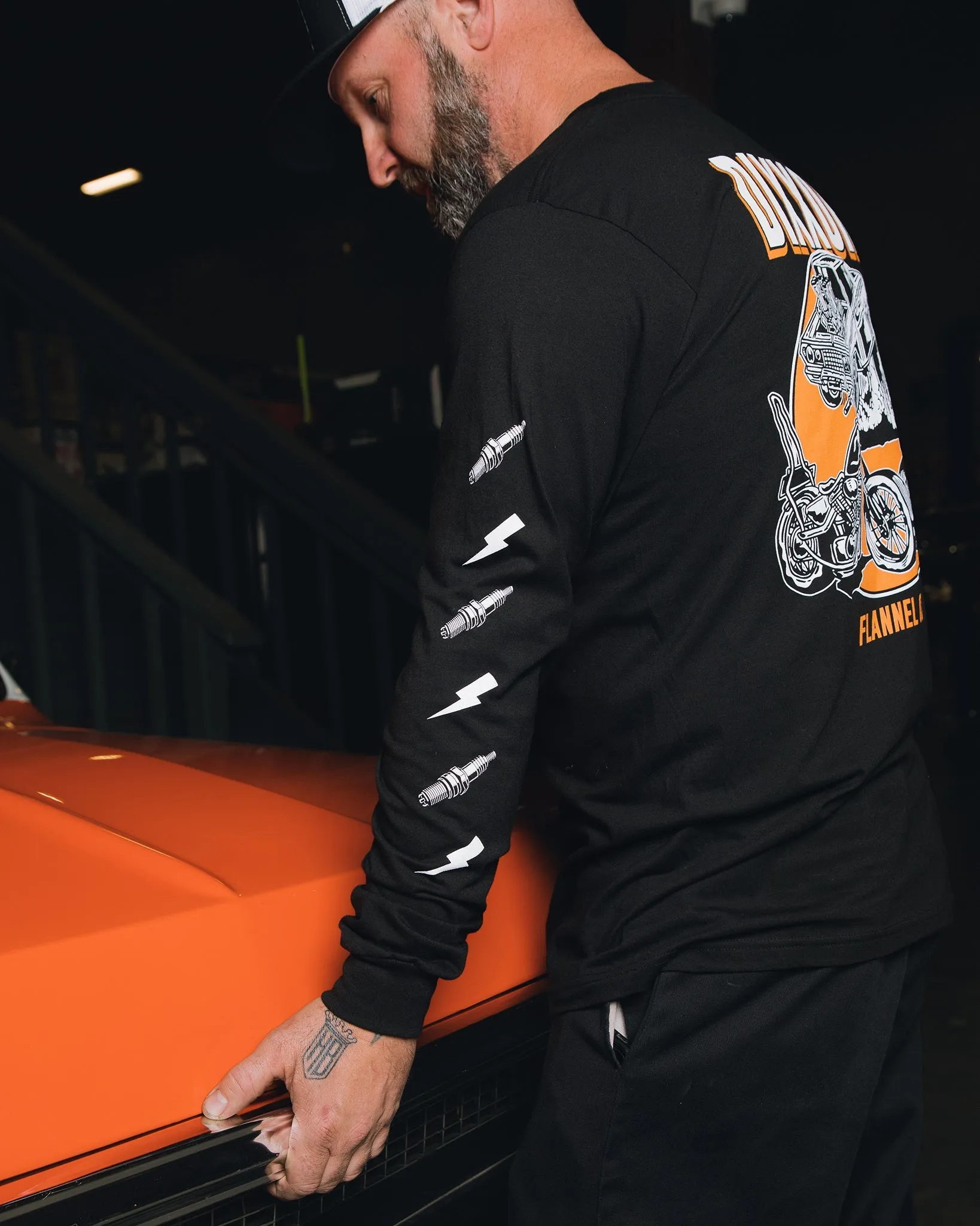 Hot Roddin' Long Sleeve T-Shirt - Black sold by Dixxon product image thumbnail 3