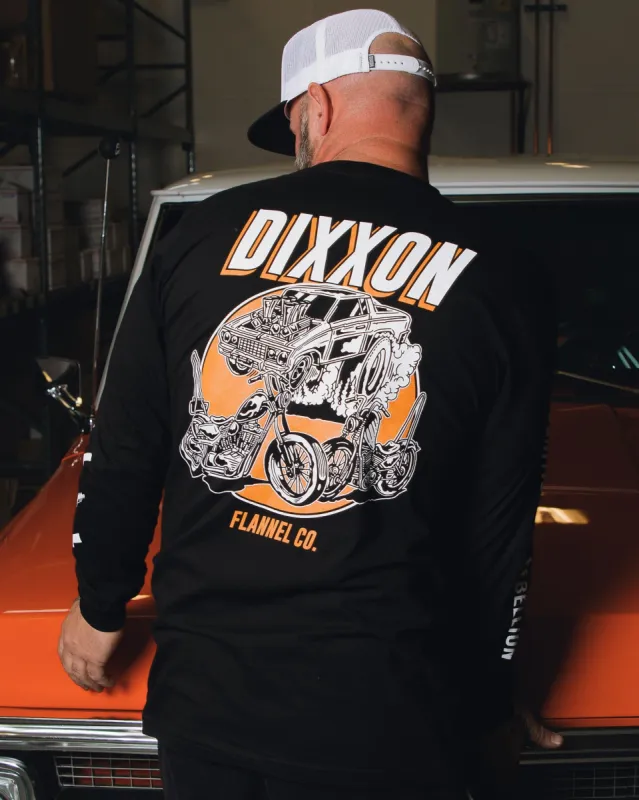 Hot Roddin' Long Sleeve T-Shirt - Black made by Dixxon