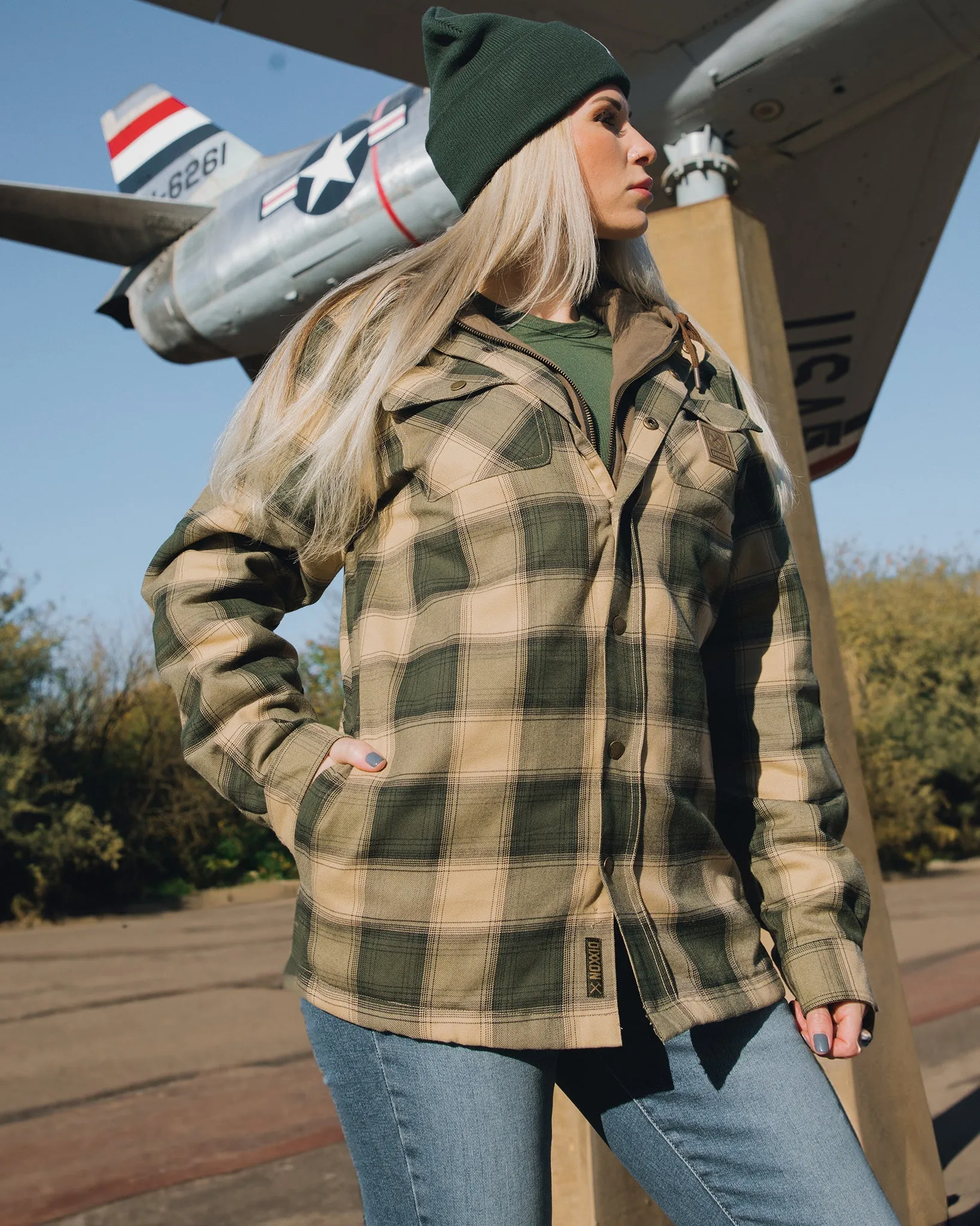 Women's Squadron Hooded Flannel Jacket sold by Dixxon product image thumbnail 4