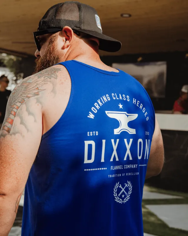 White Tradition Badge Tank - Royal Blue sold by Dixxon