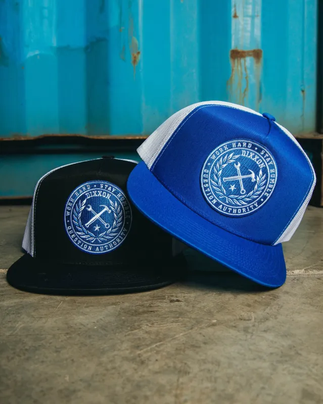 Crested Flat Bill Trucker Snapback - Blue sold by Dixxon