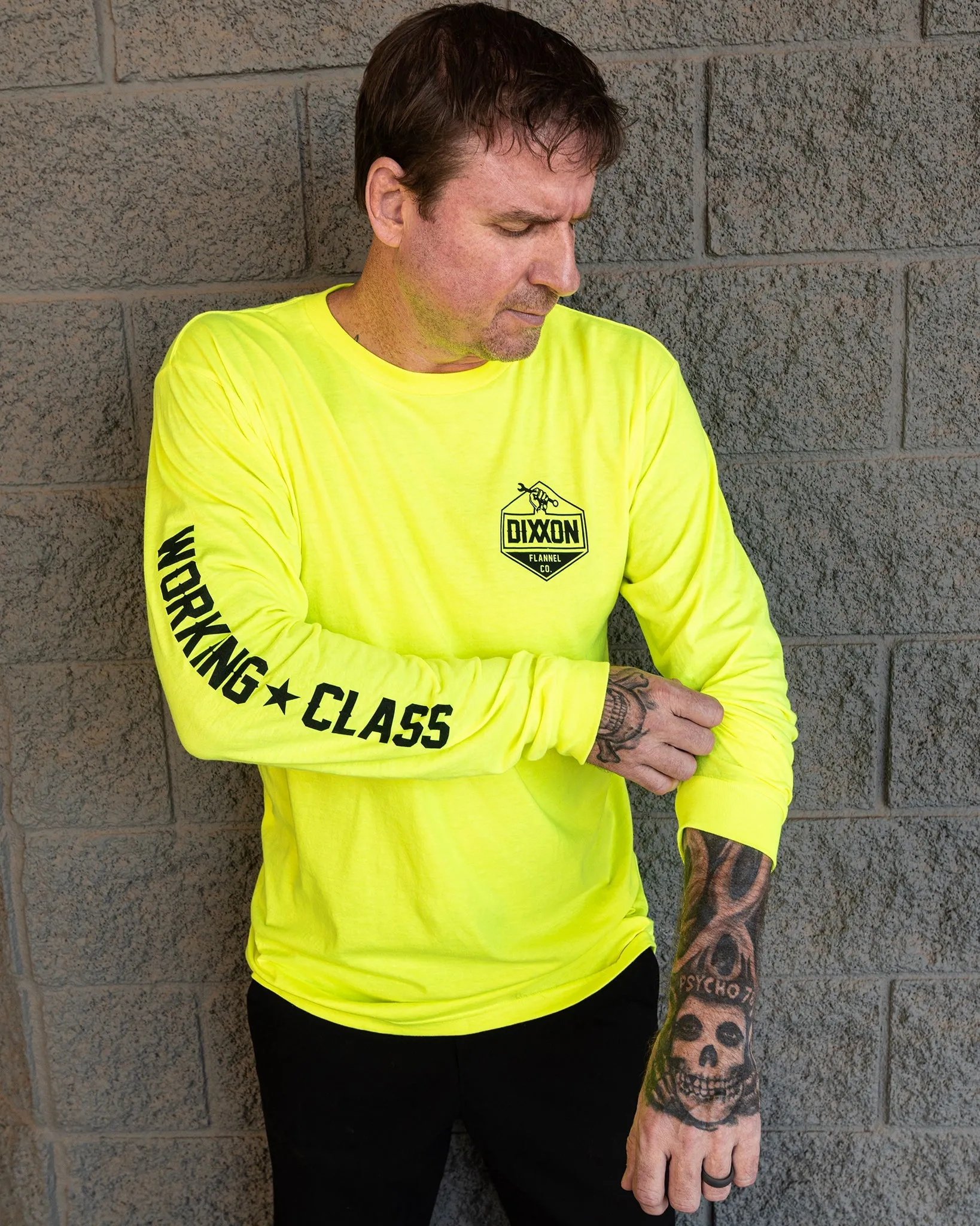 Working Class Hi Vis Long Sleeve T-Shirt - Yellow sold by Dixxon product image thumbnail 3