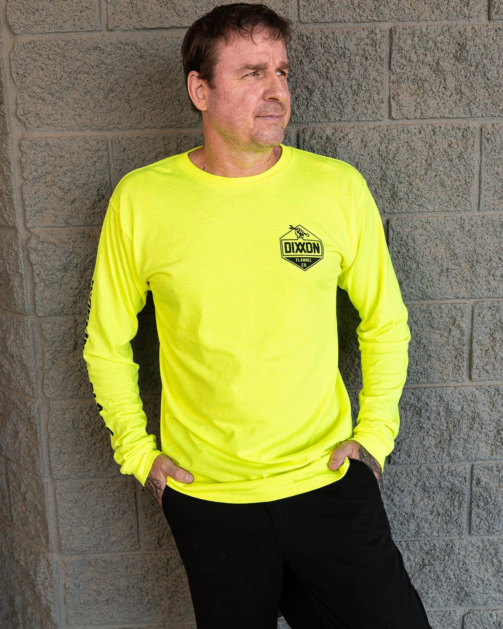 Working Class Hi Vis Long Sleeve T-Shirt - Yellow sold by Dixxon product image thumbnail 4