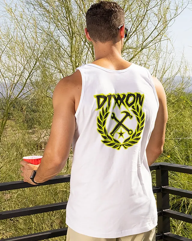 Party Crest Tank - Black & Lime sold by Dixxon
