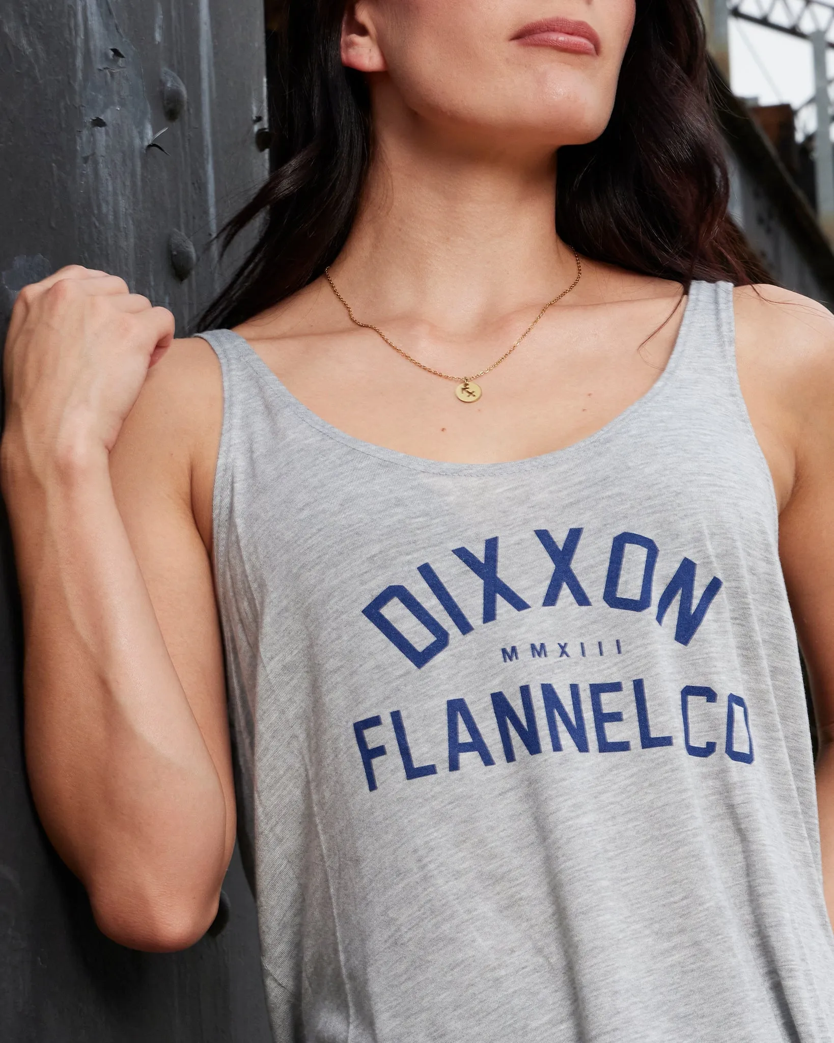 Women's Race Classic Flowy Tank - Gray & Blue sold by Dixxon product image thumbnail 3
