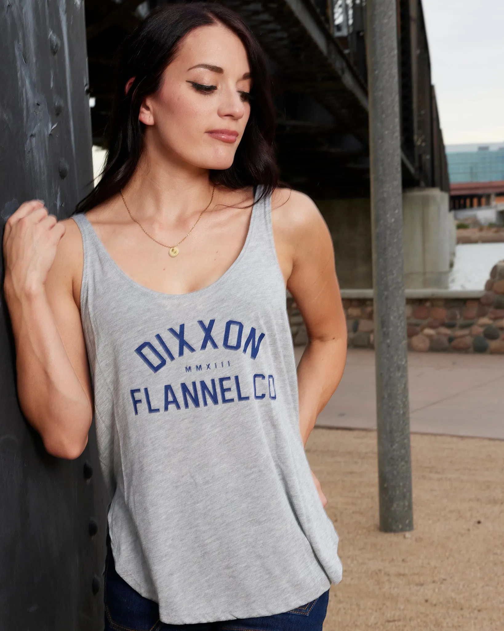 Women's Race Classic Flowy Tank - Gray & Blue sold by Dixxon product image thumbnail 4