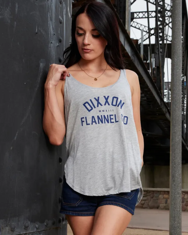 Women's Race Classic Flowy Tank - Gray & Blue sold by Dixxon