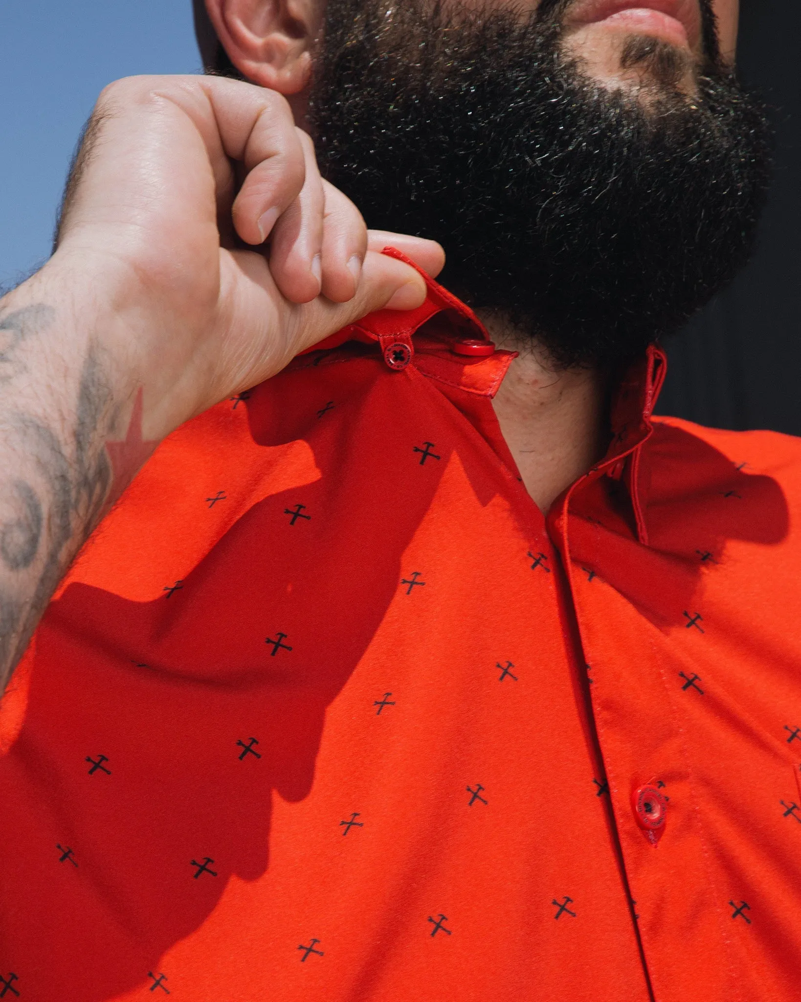 Finney Party Shirt - Red & Black sold by Dixxon product image thumbnail 4