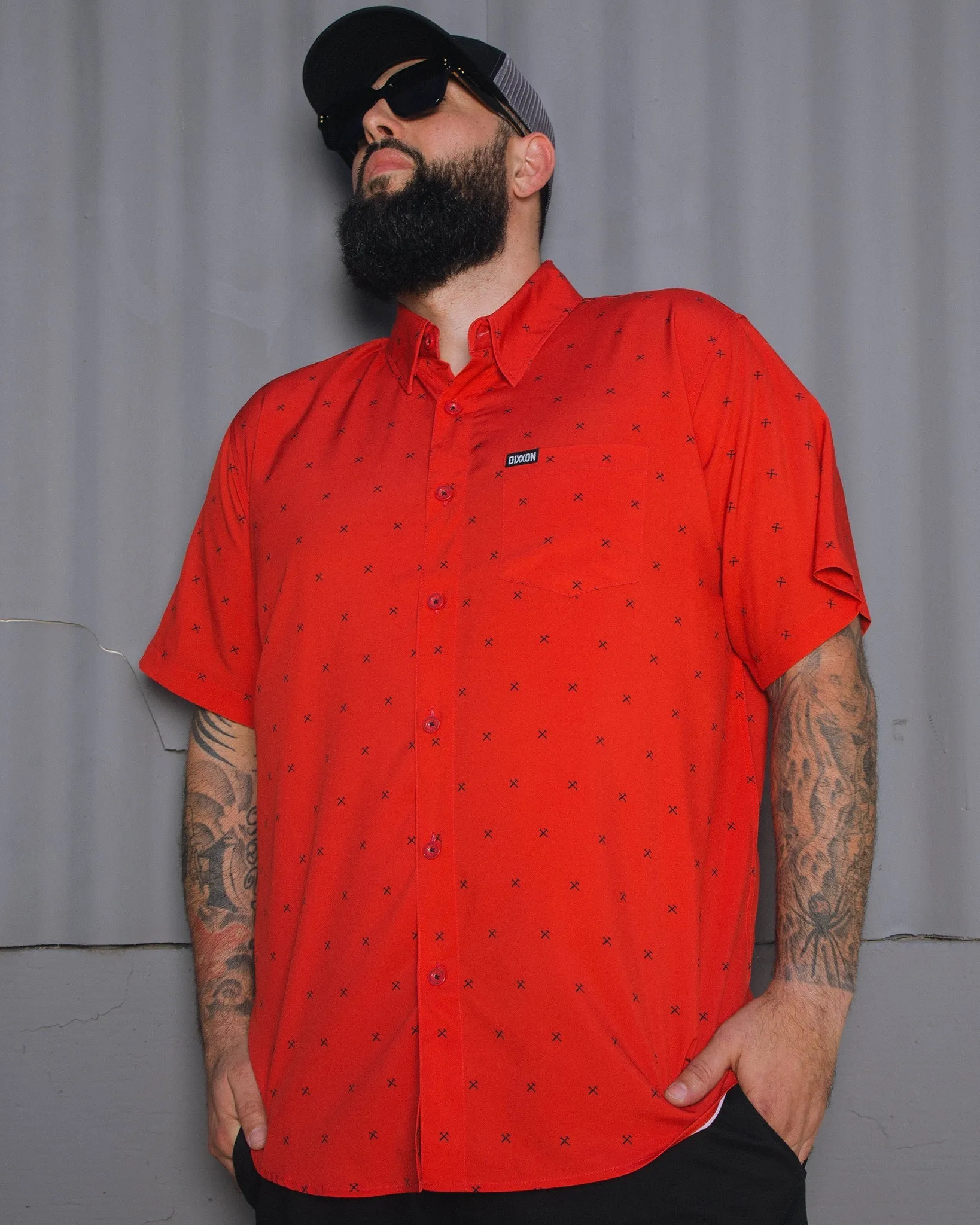 Finney Party Shirt - Red & Black sold by Dixxon