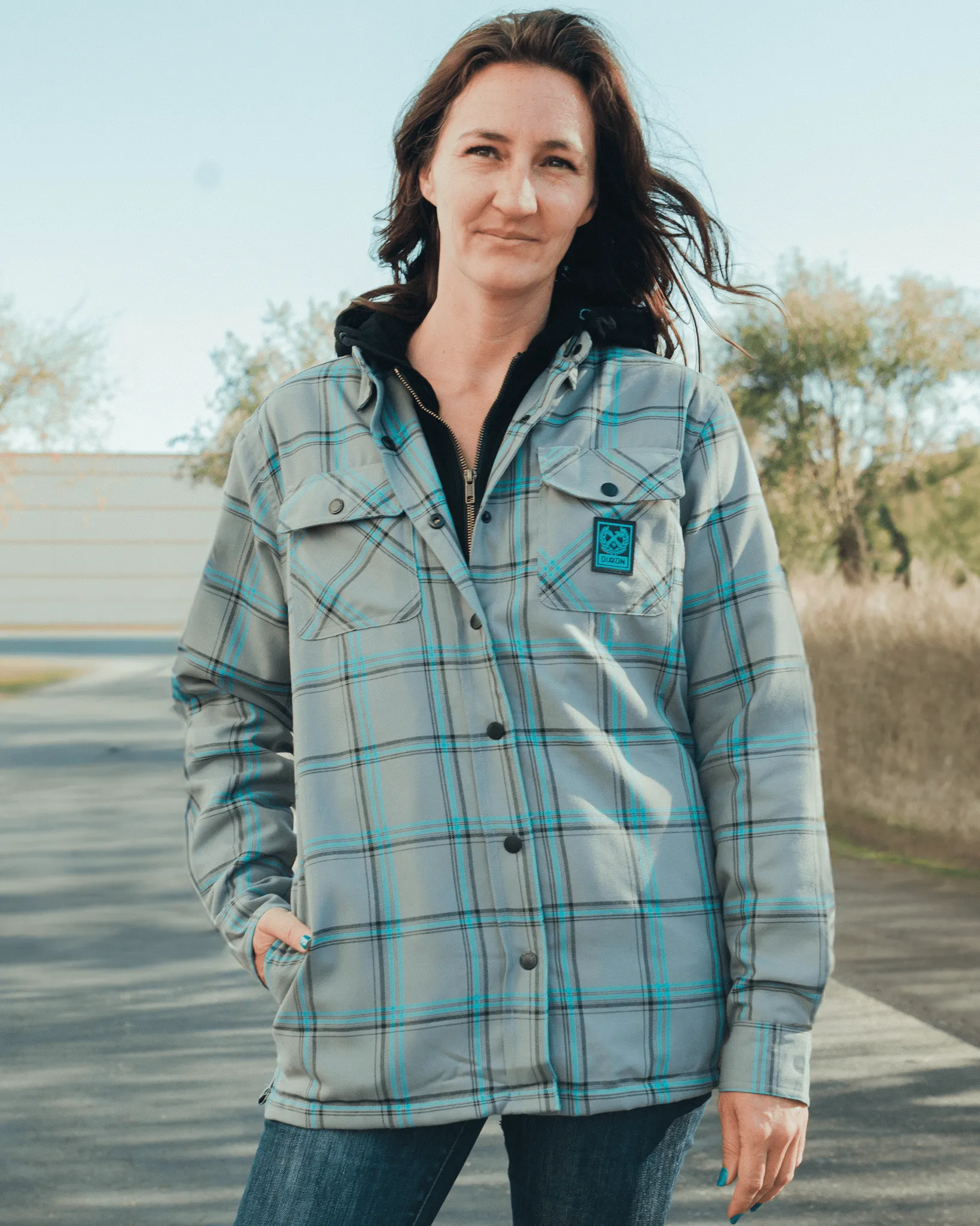 Women's Midtown Hooded Flannel Jacket sold by Dixxon
