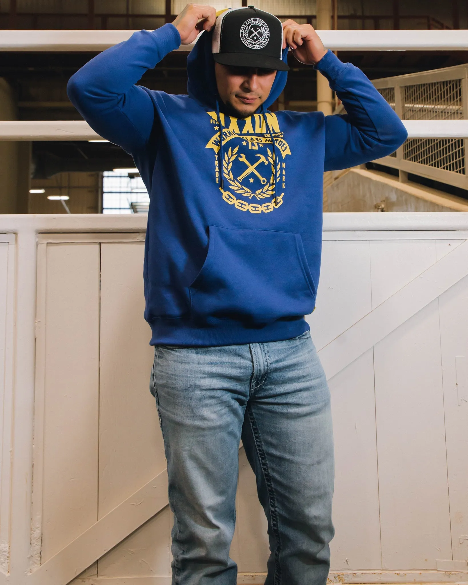 Yellow Weld Pullover Hoodie - Blue sold by Dixxon product image thumbnail 3