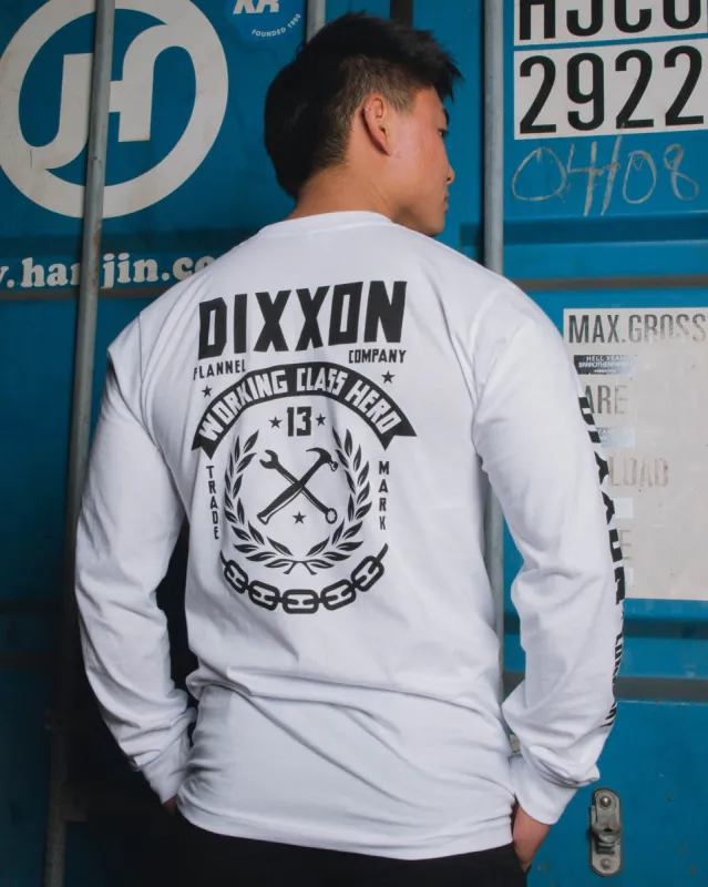 Weld Long Sleeve T-Shirt - White & Black sold by Dixxon