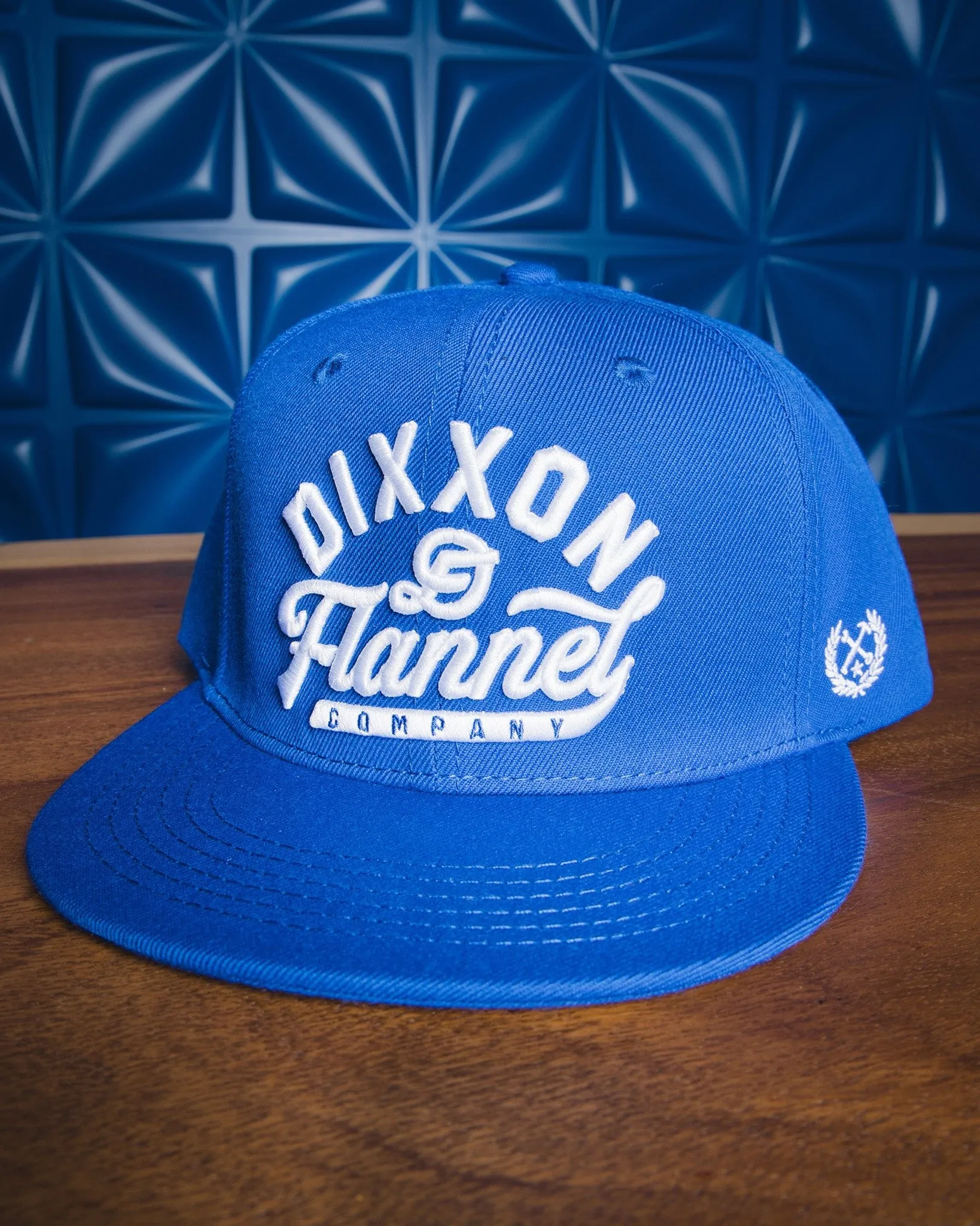 Script Flat Bill Snapback - Blue sold by Dixxon