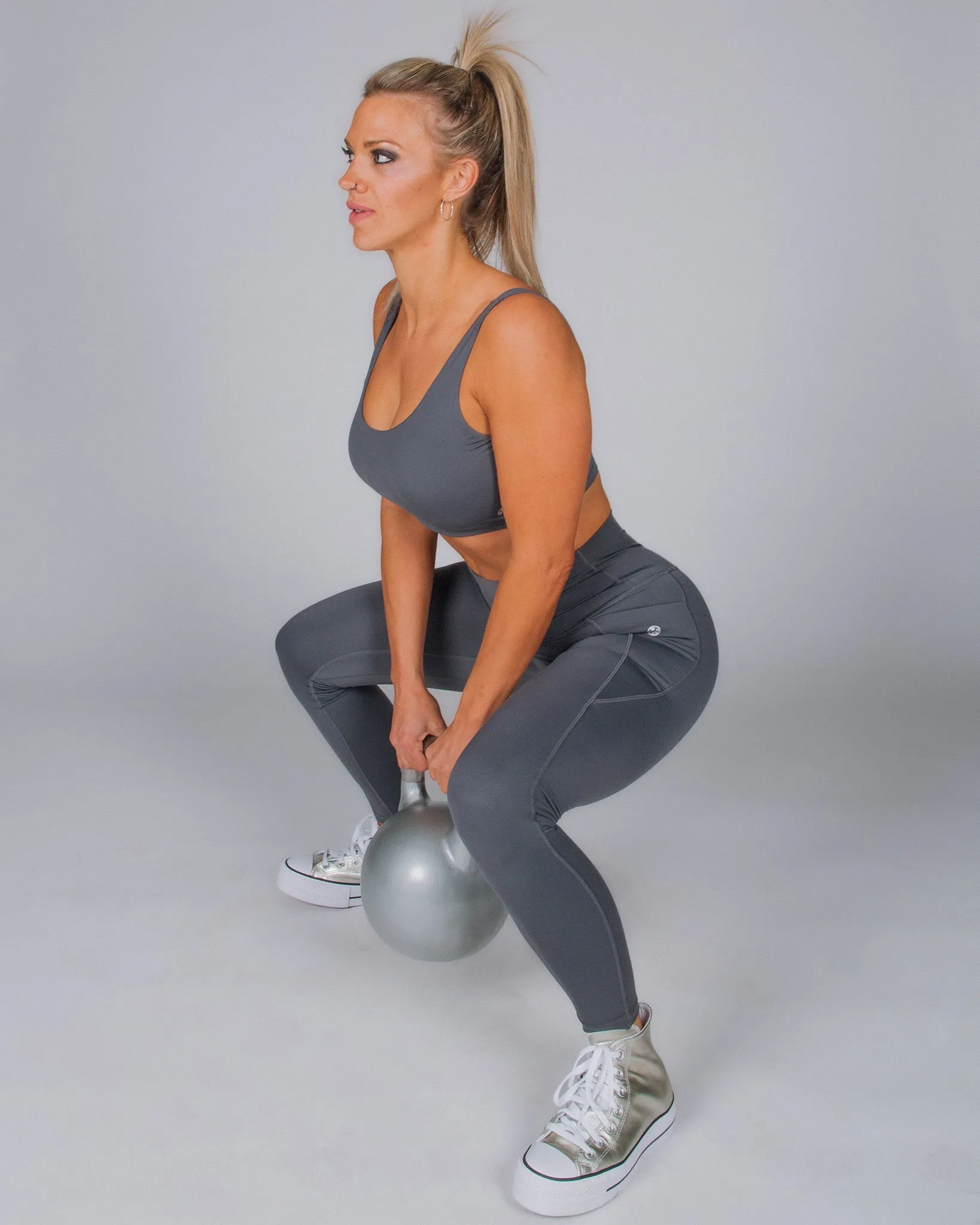 Women's Classic Sports Bra - Charcoal Gray sold by Dixxon