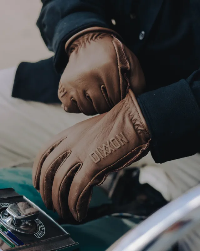 Roper Leather Moto Gloves - Brown sold by Dixxon