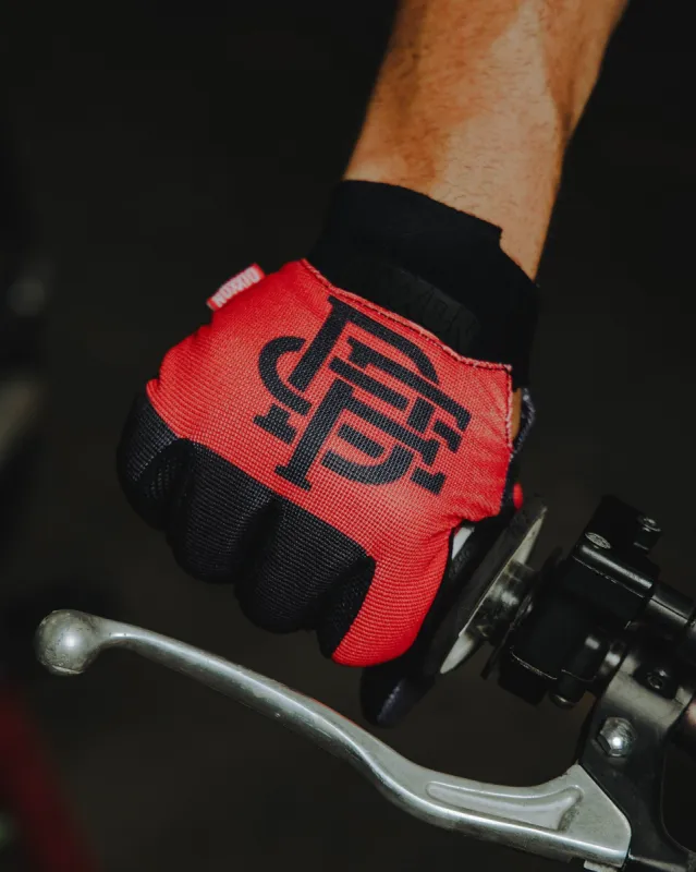 BRAAP Moto Gloves - Badge - Black & Red sold by Dixxon