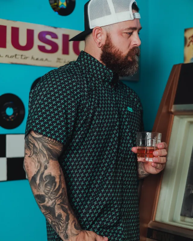 Party Hammer Party Shirt - Black & Aqua sold by Dixxon