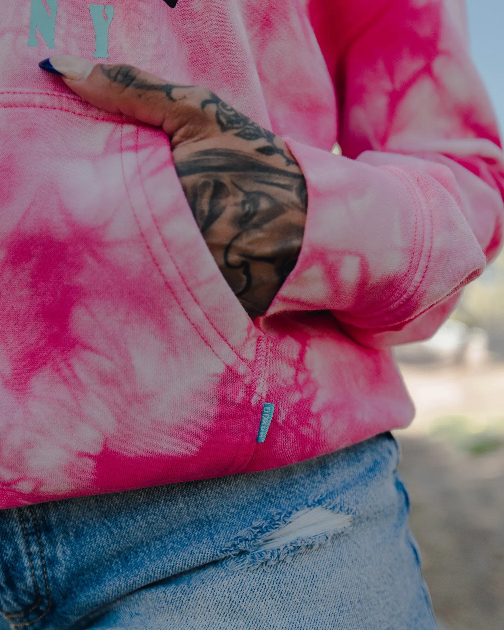 Women's Black & Tiffany Rose Tie Dye Pullover - Pink sold by Dixxon product image thumbnail 4