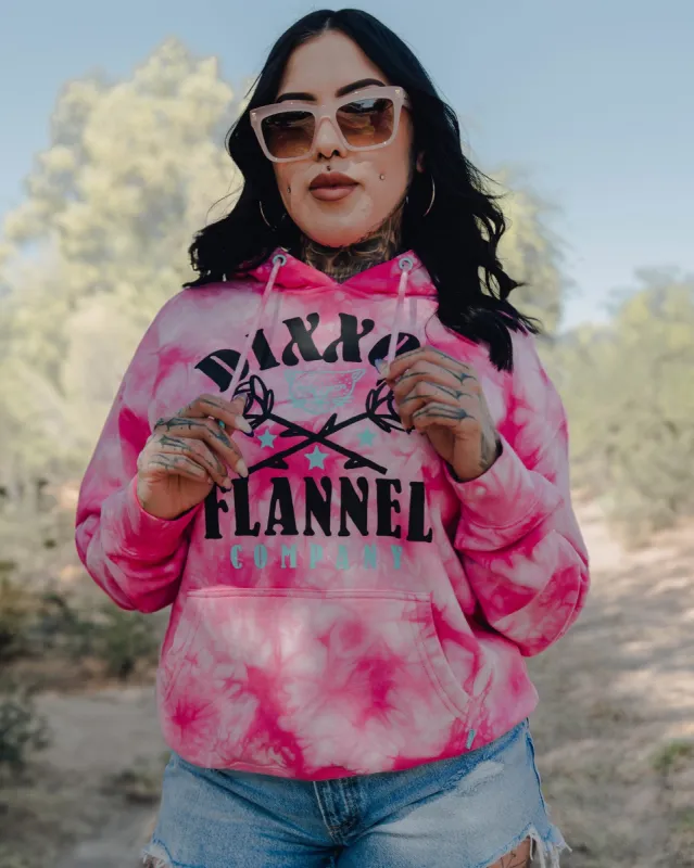 Women's Black & Tiffany Rose Tie Dye Pullover - Pink sold by Dixxon