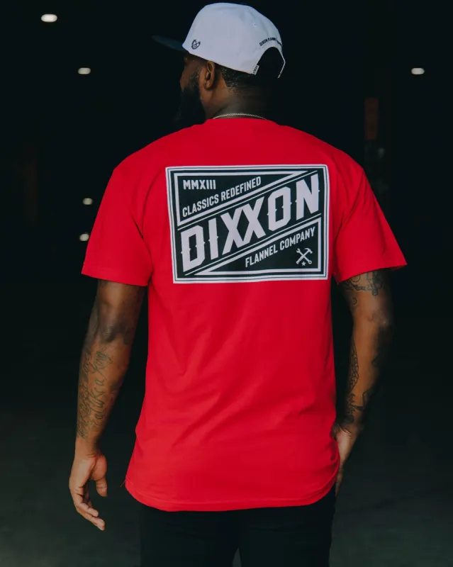 Black & White Classic Billboard T-Shirt - Red sold by Dixxon