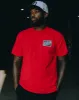 Black & White Classic Billboard T-Shirt - Red sold by Dixxon