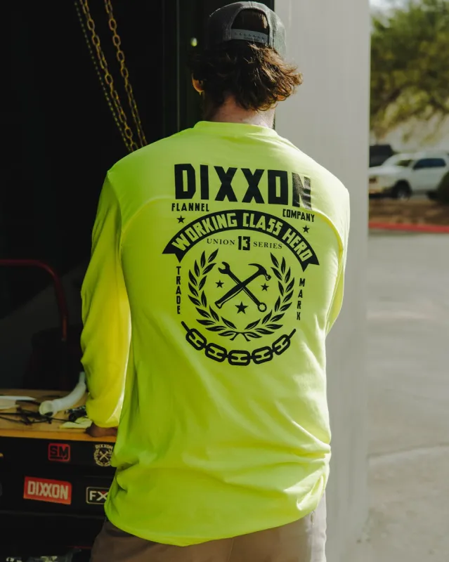 Weld Hi Vis Long Sleeve T-Shirt - Safety Yellow sold by Dixxon